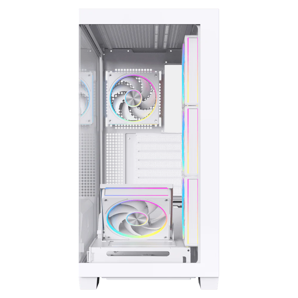 Acegeek Case Nebula Pro ATX Case White with RGB 5 fans -White - Image 5