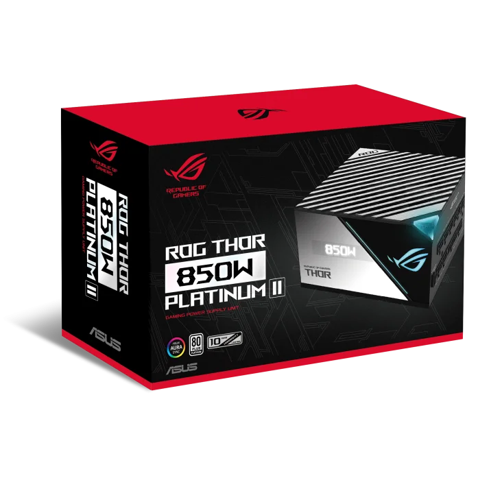 ASUS ROG THOR 850W Platinum II,80 Plus Platinum, 135mm Wing-blade Fan with PWM Control, ROG Heatsinks, OLED Display, Fully Modular Power Supply - Image 2