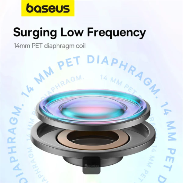 Baseus Bowie P1 Neckband Wireless Earphones - 30H Playtime, V5.2 Bluetooth Headphones, Magnetic In-Ear Earbuds, IPX5 Waterproof - White - Image 3