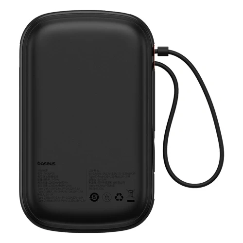 Baseus QPow Pro+ powerbank 20000mAh 22.5W + built-in USB-C cable black - Image 4