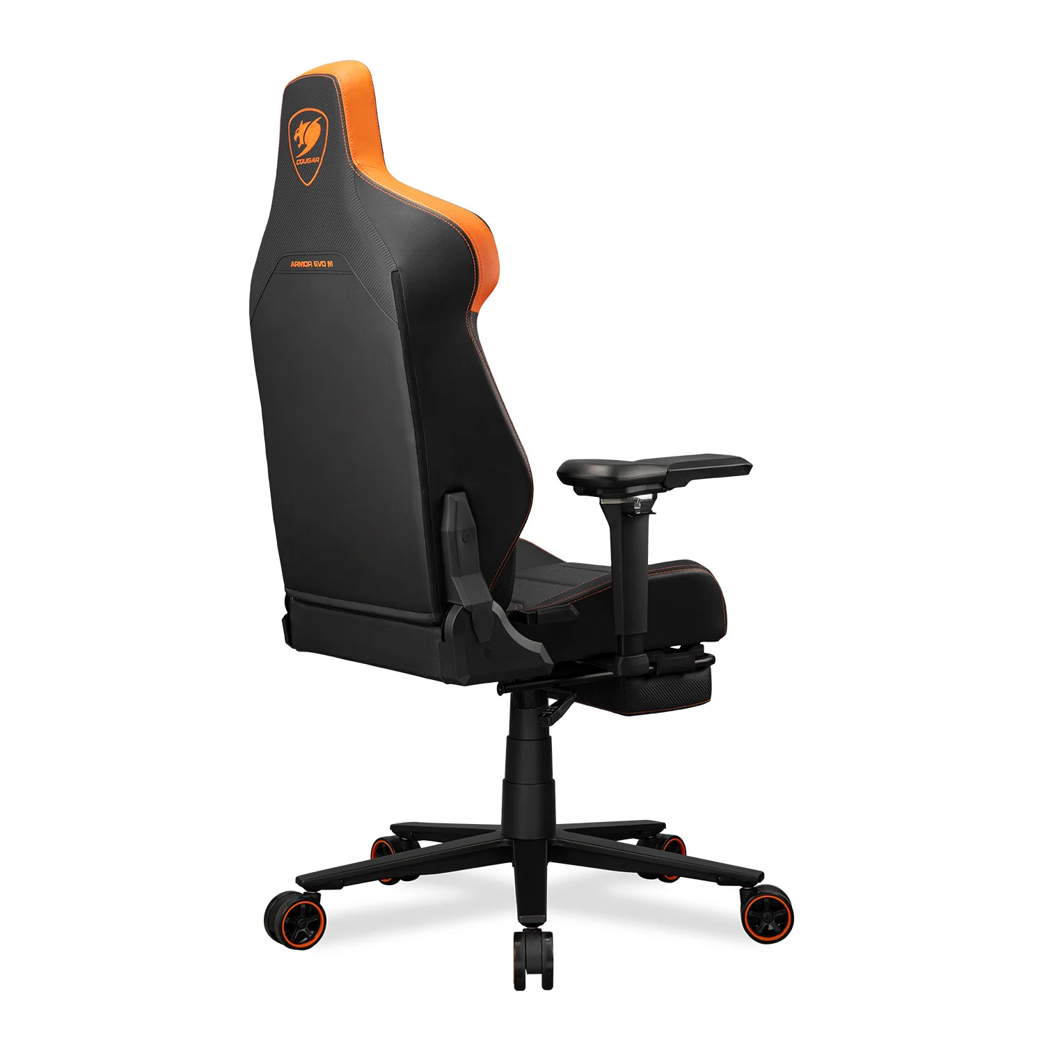 COUGAR Armor EVO M Gaming Chair with Breathable Premium PVC Leather, 5D Adjustable Armrests, Retractable Footrest, Lumbar Cushion, Magnetic Neck Pillow Foam,Orange - Image 7