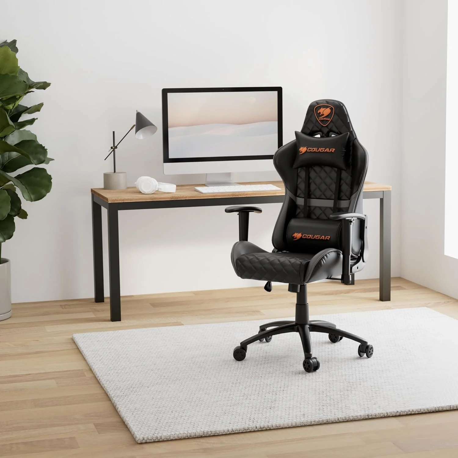 Cougar Armour One Gaming Chair with Reclining and Height Adjustment, Black - Image 4