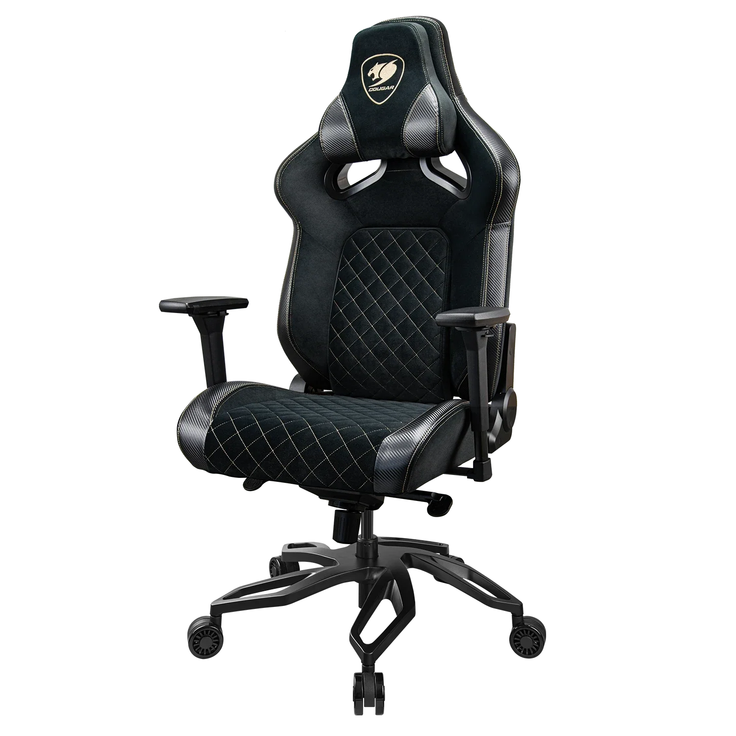 COUGAR Titan Pro V2 Gold F Gaming Chair – Ergonomic Design, 4D Adjustable Armrests, Magnetic Neck Pillow, Plush Velvet - Image 2