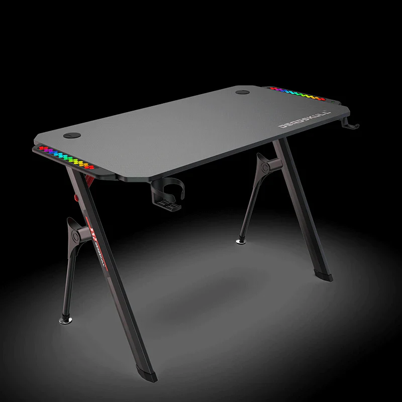 DEADSKULL Gaming Desk with Multiple Led Lights, Computer Gamer Table Workstation for Home or Office, - Image 2