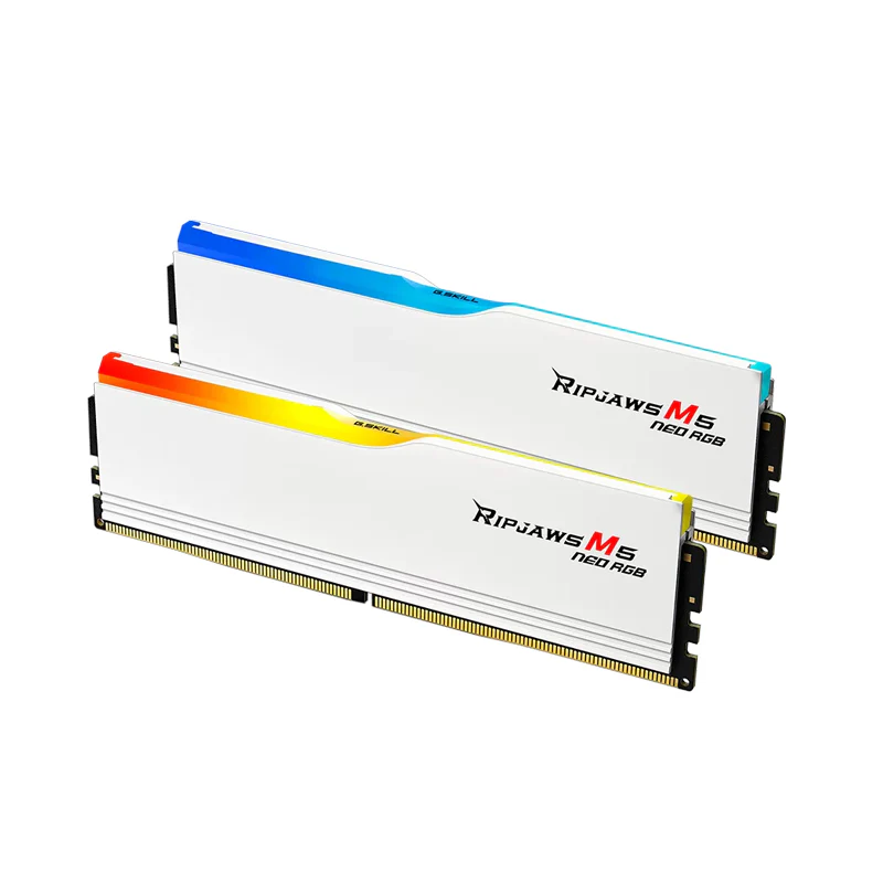 G Skill RIPJAWS M5 Neo RGB 64GB (2x32GB) Memory Kit (RAM), DDR5-6000 CL36-36-36-96 1.35V, Intel XMP,AMD EXPO, White - Image 2