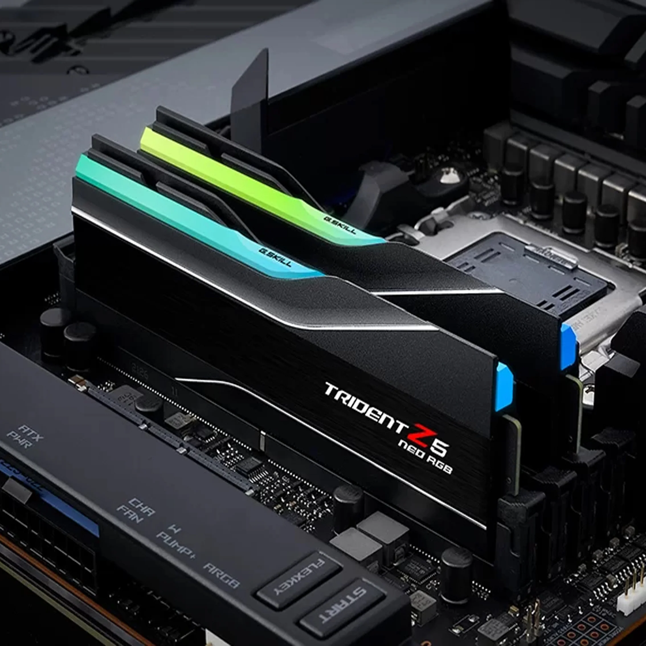 G Skill Trident Z5 Neo RGB 32GB (2x16GB) Memory Kit (RAM), DDR5-6000MTs, CL32-38-38-96 1.35V, AMD EXPO, Black | F5-6000J3238F16GX2-TZ5NR - Image 5