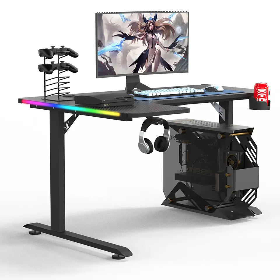 Gaming Desk L-shape Corner Table With RGB-LEFT - Image 4