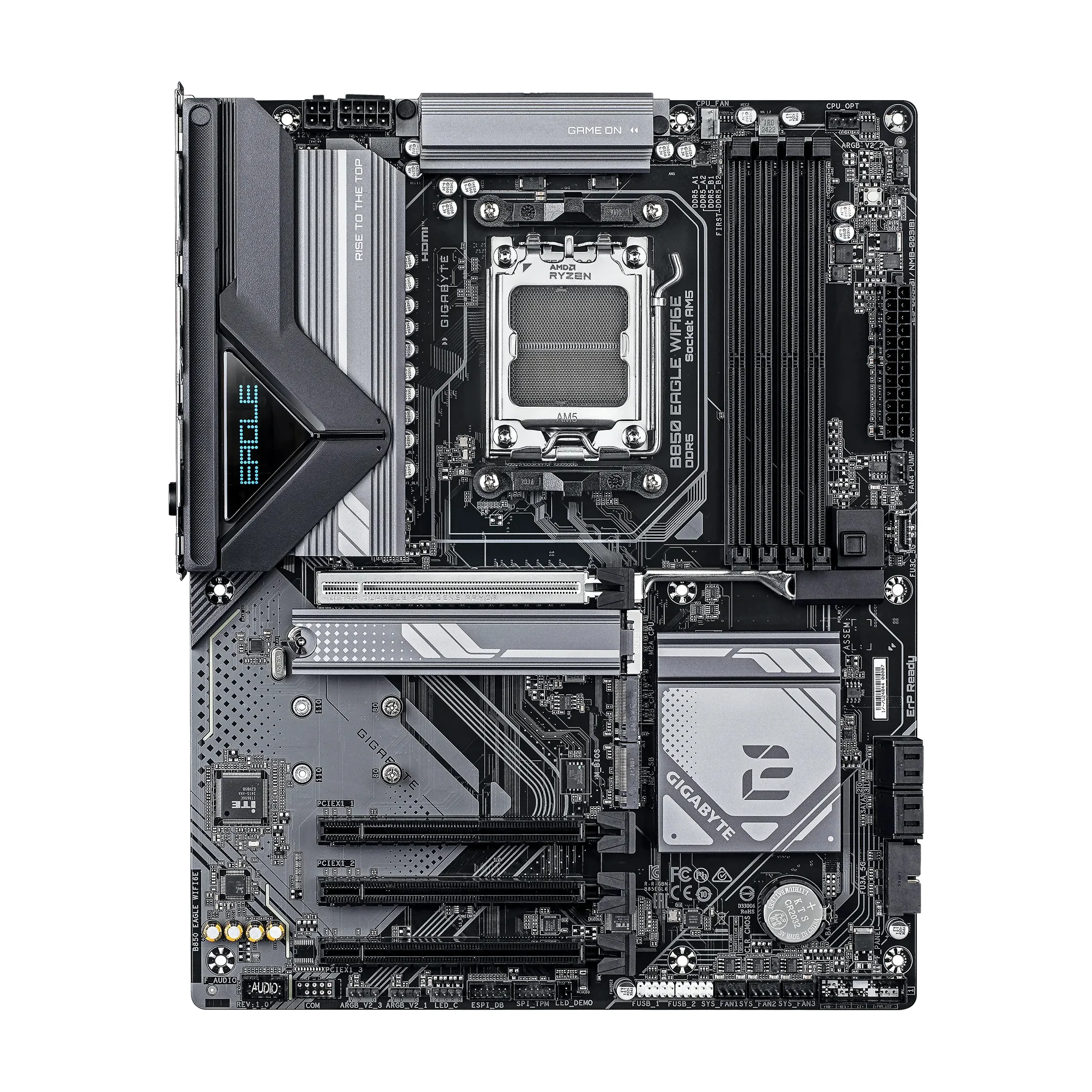 GIGABYTE B850 Eagle WIFI6E AM5 ATX Motherboard, AMD B850 Chipset, 4x DDR5 DIMM Slots, Up to 256GB Max Memory, 1x PCIe 5.0 x16, 3x M.2 Slots, WiFi & BT Connectivity, Black - Image 2