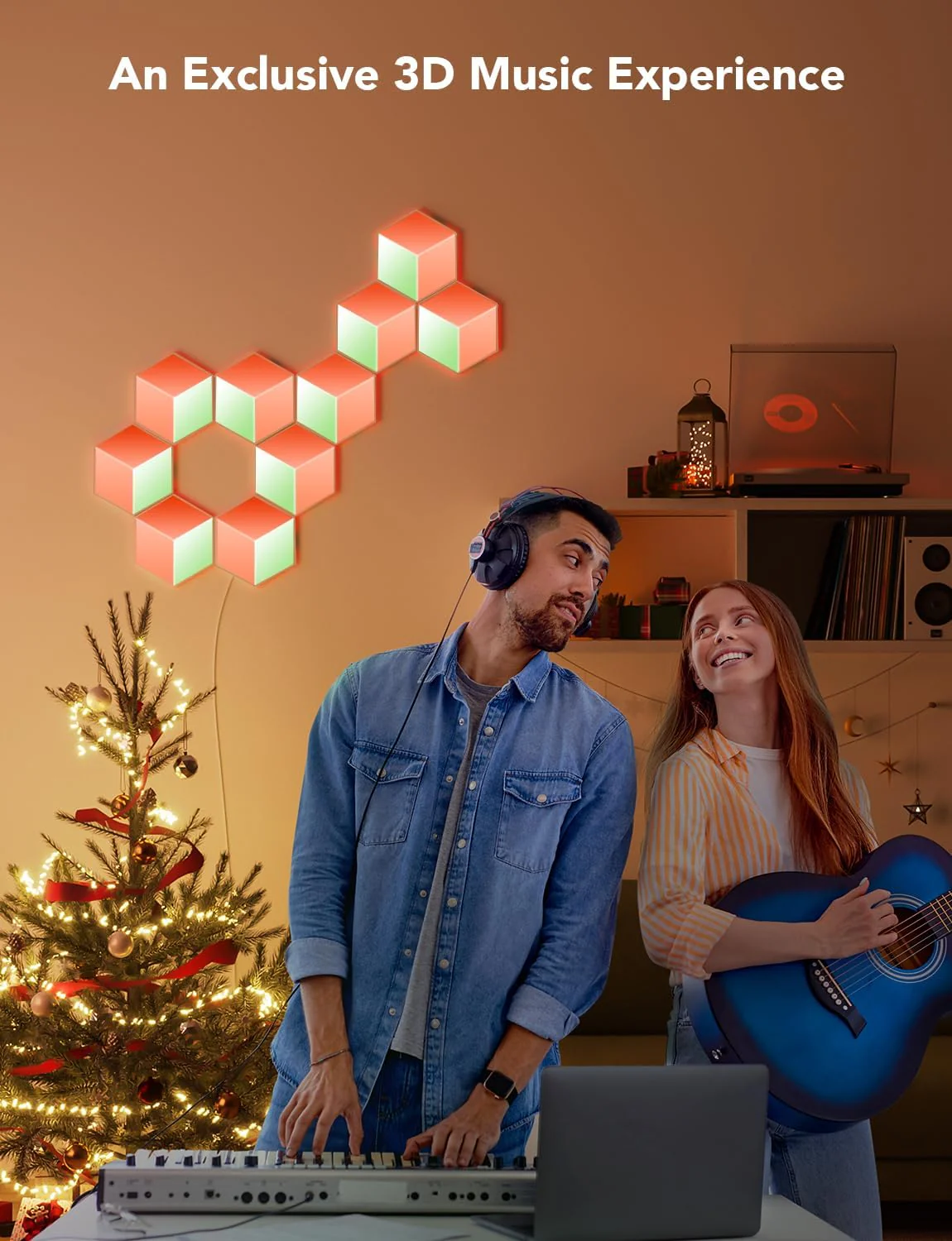 Govee Glide Hexa Pro 3D Light Panels, RGBIC Hexagon LED Wall Lights, Wi-Fi Smart Music Sync Lights, Works with Alexa & Google Assistant for Living Room 10 Packs - Image 6