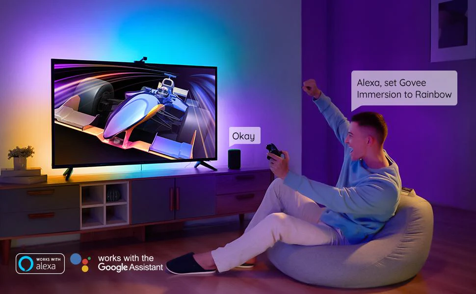 GOVEE IMMERSION WIFI TV LED BACKLIGHTS WITH CAMERA, RGBIC AMBIENT TV LIGHTING FOR 75-85 INCH TVS PC, - Image 3