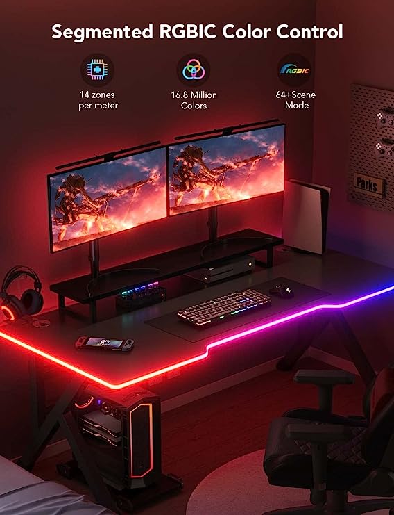 Govee RGBIC Gaming Lights, 10ft Neon Rope Lights Soft Lighting for Gaming Desks, - Image 7