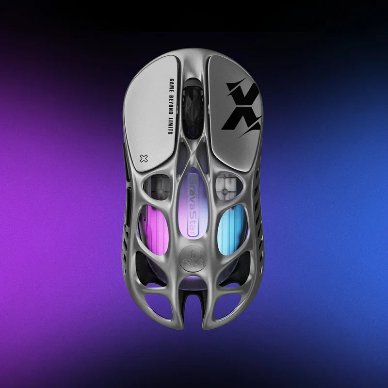 Gravastar Mercury X Magnesium Alloy Frame Wireless Gaming mouse, 1,000 Hz, 32,000 DPI, Interstellar Silver - Image 5