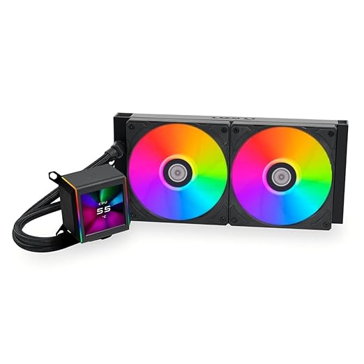 Lian-Li Galahad II LCD CPU Liquid Cooler - Black, 280mm, ARGB Fan - Image 7