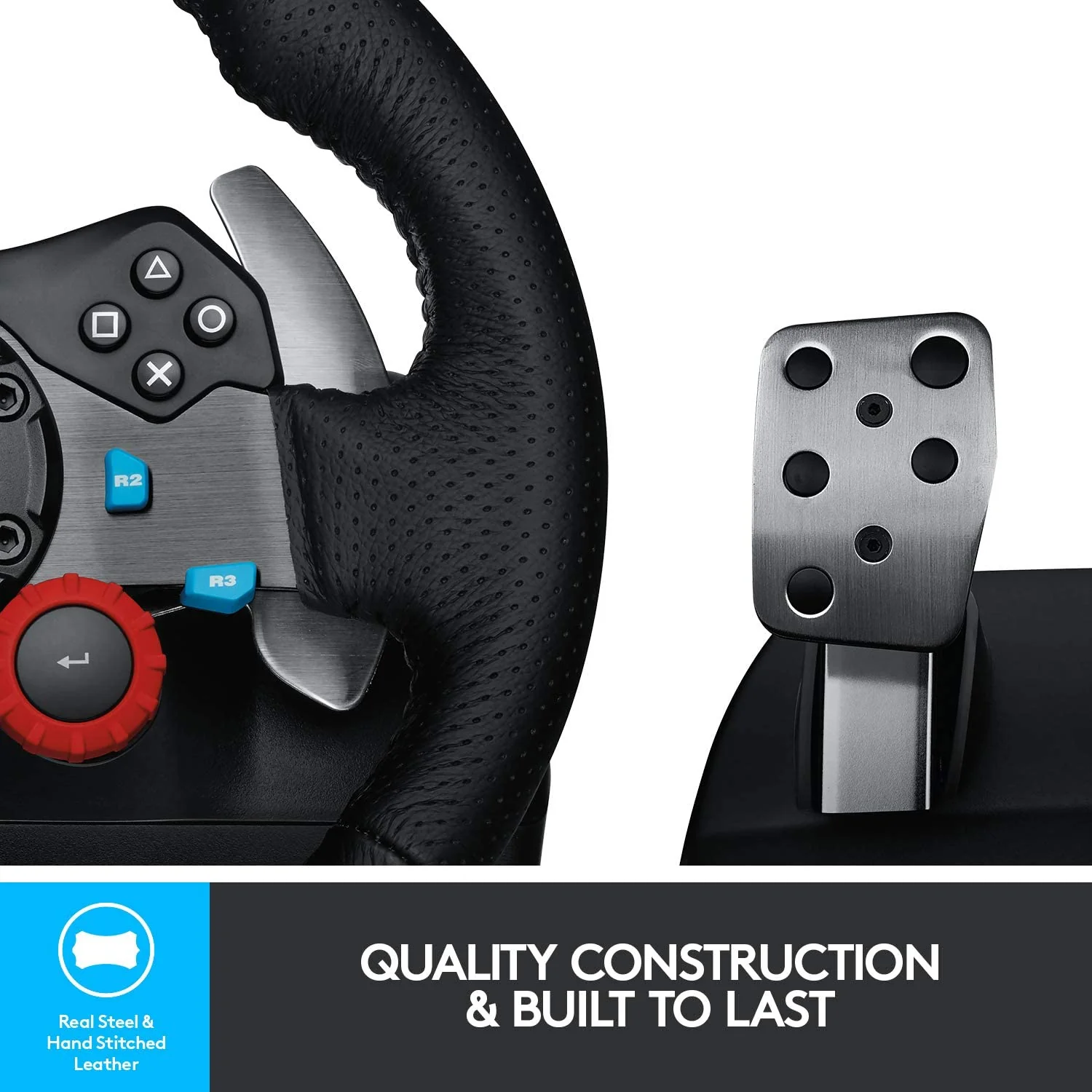 Logitech G29 Driving Force Racing Wheel and Floor Pedals for PS5, PS4, PC, Mac - Black - Image 6
