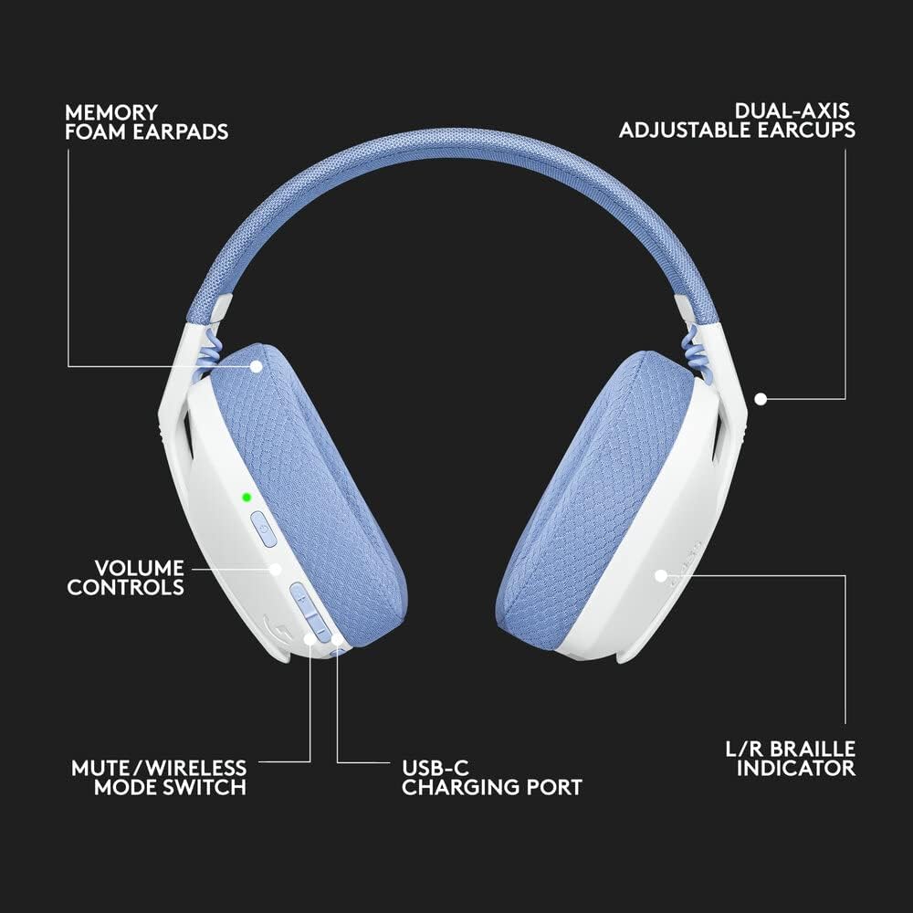 Logitech G435 LIGHTSPEED & Bluetooth Wireless Gaming Headset - Image 3