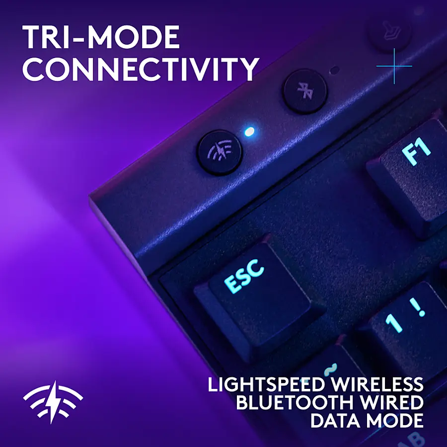 Logitech - G515 LIGHTSPEED TKL Wireless Mechanical Tactile (Brown) Switch Gaming Keyboard with LIGHTSYNC RGB - Black - Image 5