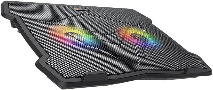 MEETION CP2020 Cooler Pad – Quiet Adjustable RGB Gaming Laptop Cooling Pad – With Dual Fans – Up to 14 Inch – 2*USB | MT-CP2020 - Image 5