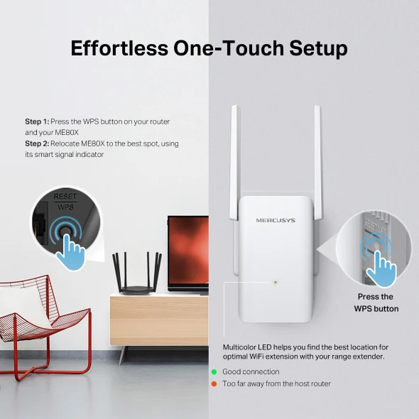 MERCUSYS ME80X AX3000 Wi-Fi 6 Range Extender - Image 4
