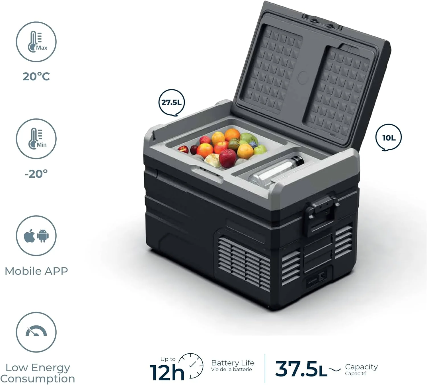 Powerology 37L Smart Dual Compartment Fridge And Freezer, Upto -20 Celcius. - Image 4