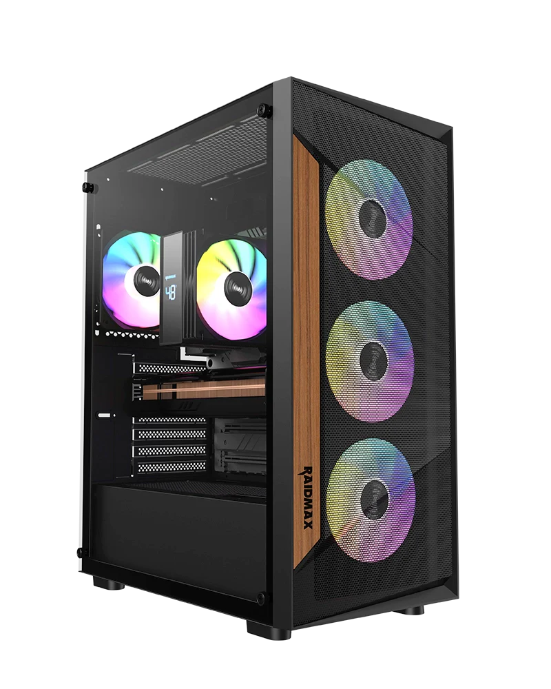 Raidmax Vector V219 ATX Mid-Tower Gaming PC Case – Mesh Front Airflow, Tempered Glass, 4 ARGB Fans - Image 4