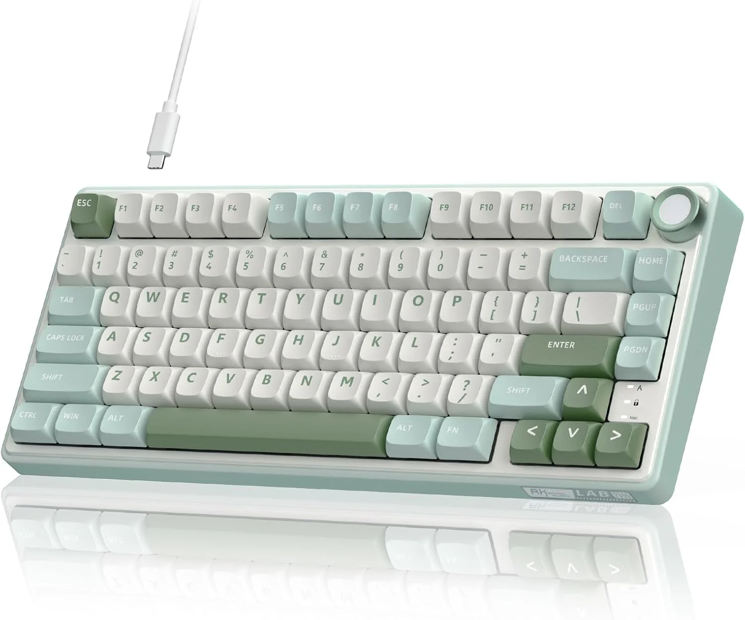 ROYAL Kludge R75 75% Single Mode, Wired Gaming Keyboard, Blue Switch , Sky Cyan ,RKR75-SK-Q