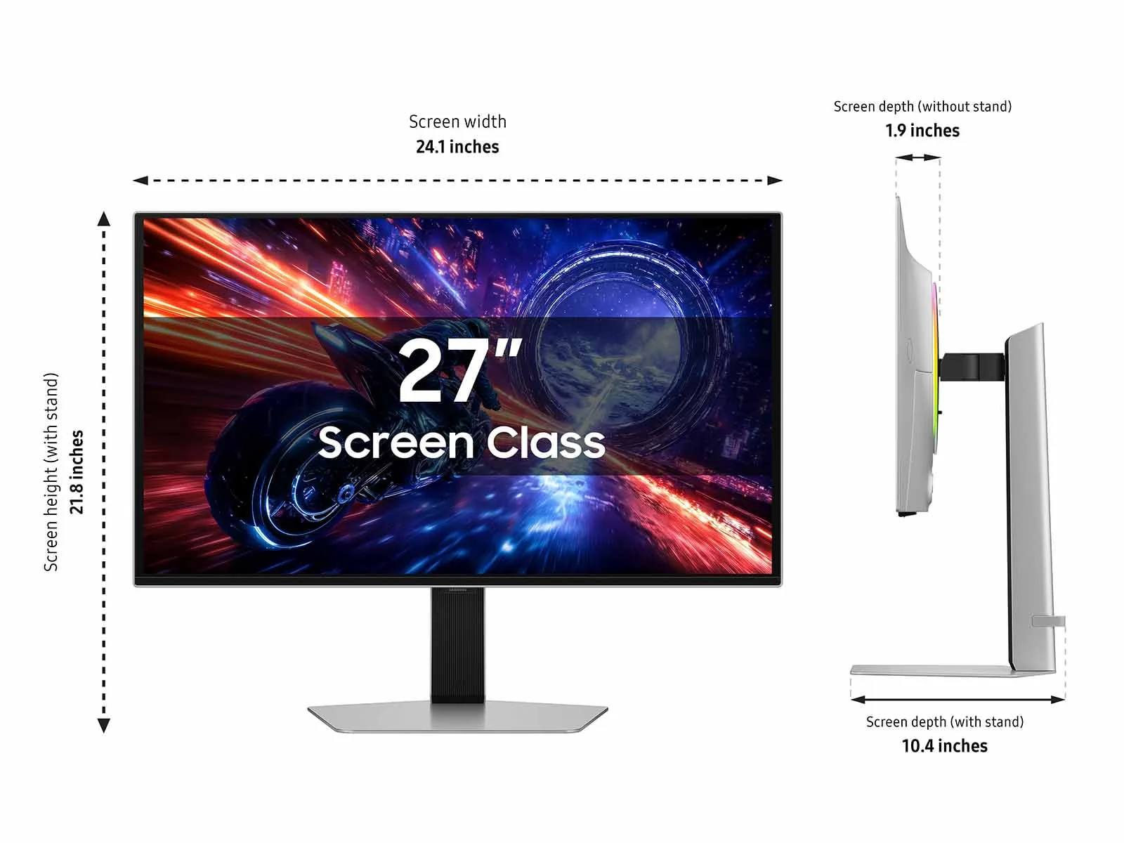 Samsung 27” Odyssey OLED G6 G60SF QHD 500Hz G-Sync Compatible Gaming Monitor - Image 8