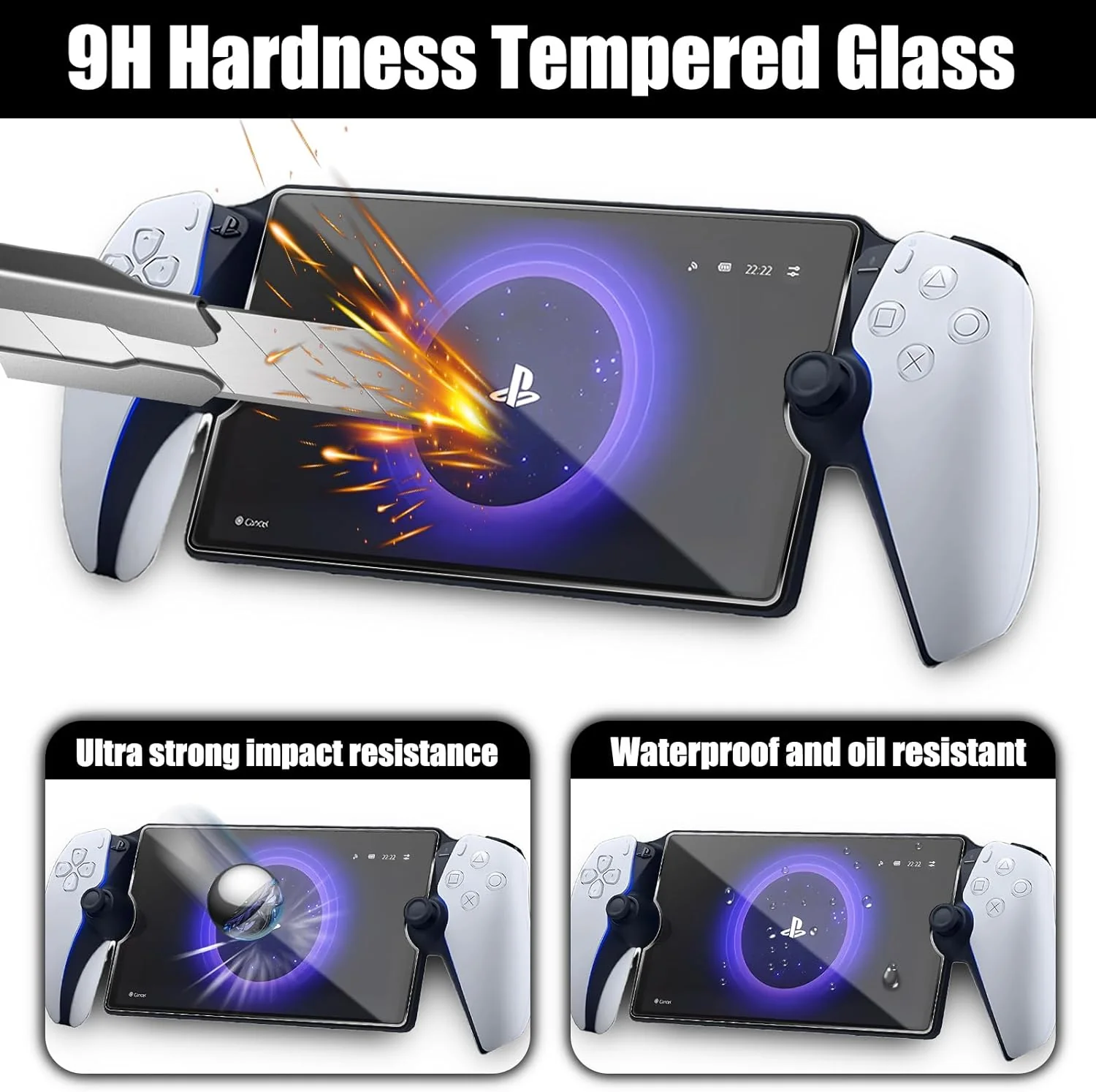 Screen Protector for PlayStation Portal Remote Player 8 inch, Tempered Glass - Image 3