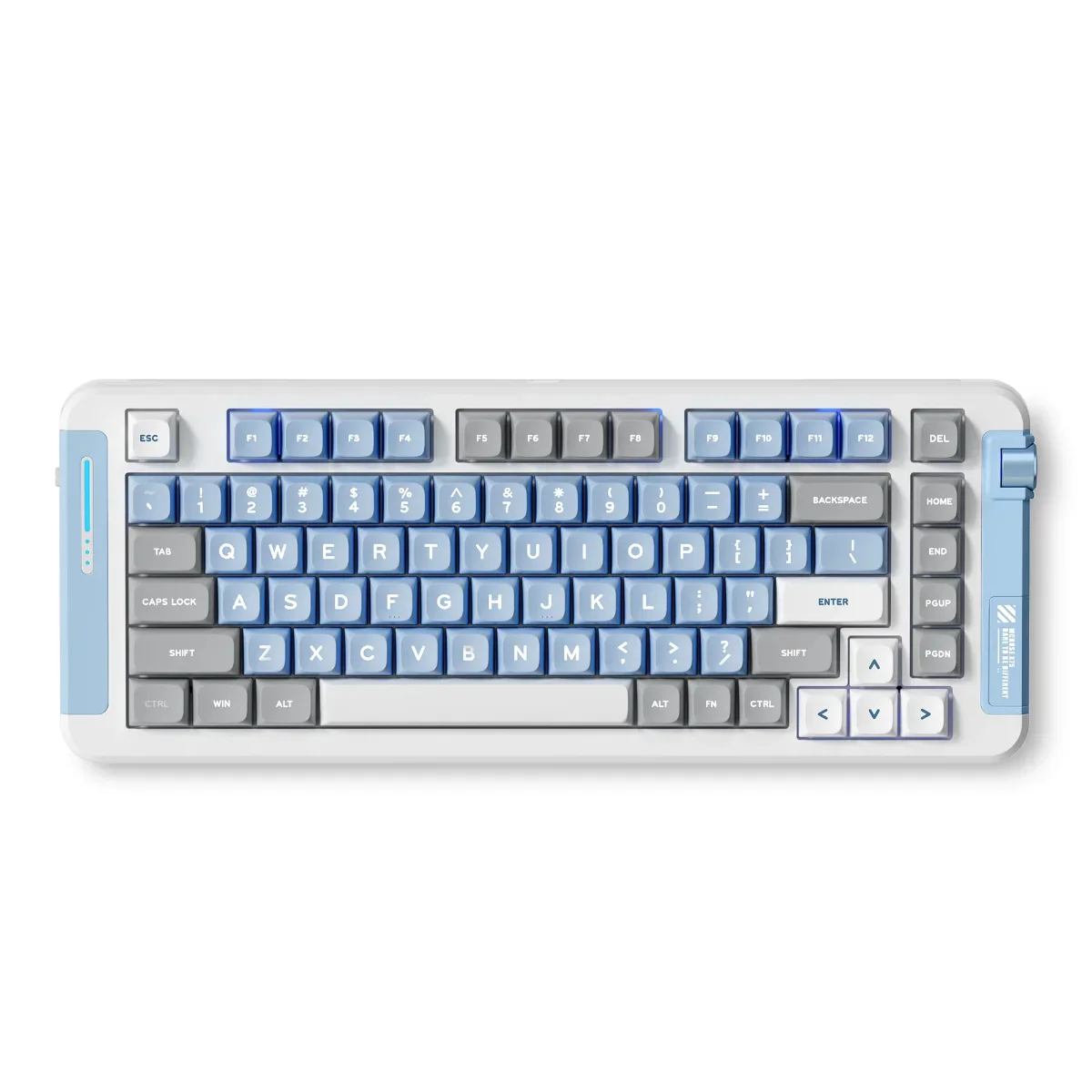 MCHOSE X75 Wireless Gasket Mount Mechanical Keyboard, 2.4GHz wireless, BT, Wired USB, Hyacinth Switch, Blue and Grey | MC-X75-18
