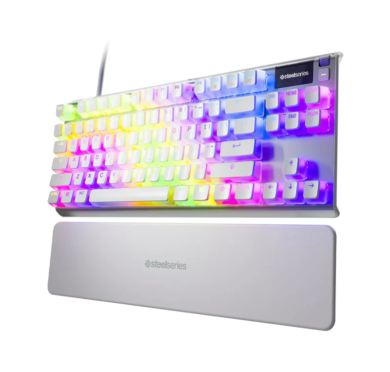 SteelSeries Apex 7 TKL Compact Mechanical Gaming Keyboard – OLED Smart Display – USB Passthrough and Media Controls – Linear and Quiet – RGB Backlit (Red Switch) - Image 2