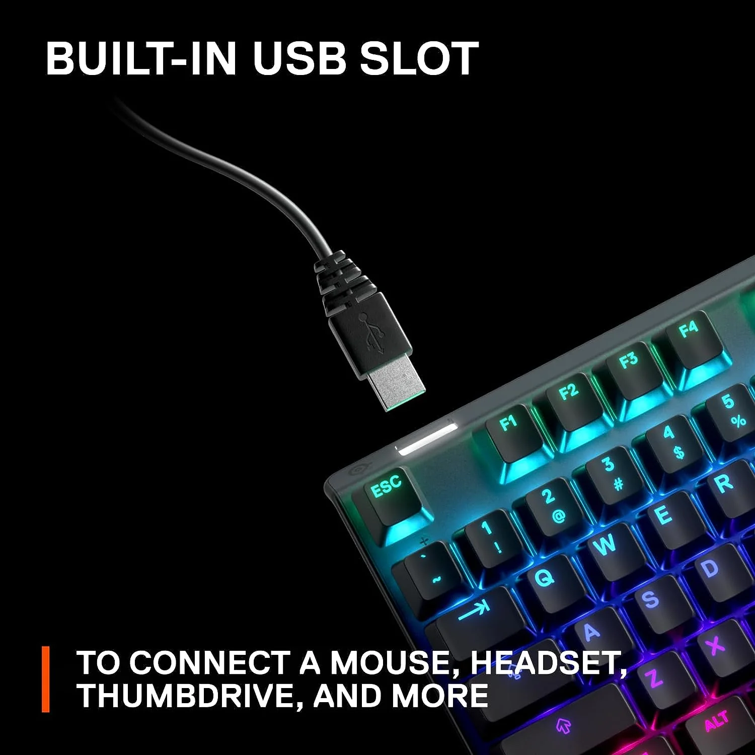 SteelSeries Apex Pro TKL 2023 Ed.- World's Fastest Mechanical Gaming Keyboard - Adjustable Actuation - Esports Tenkeyless - OLED Screen - RGB - PBT Keycaps - USB-C - Image 3