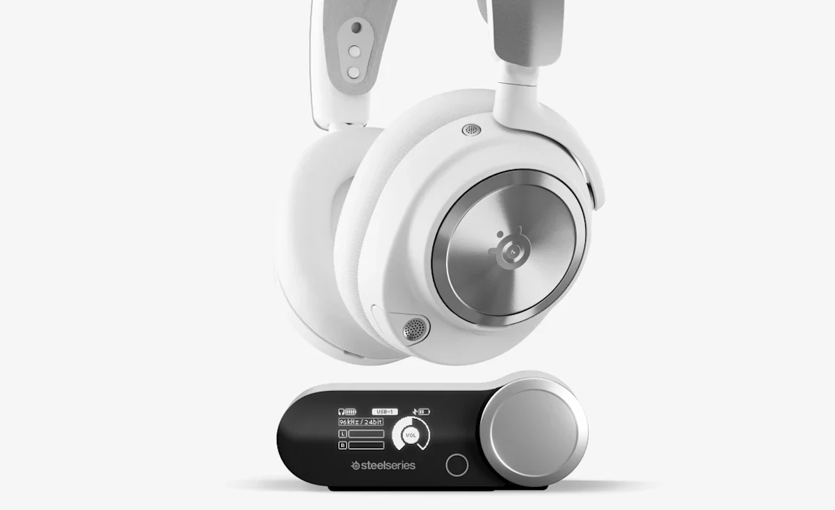 SteelSeries Arctis Nova Pro Wireless Multi-System Gaming Headset - Neodymium Magnetic Drivers - Active Noise Cancellation - Infinity Power System - ClearCast Gen 2Mic - PC, PS5, Switch, Mobile - White - Image 7