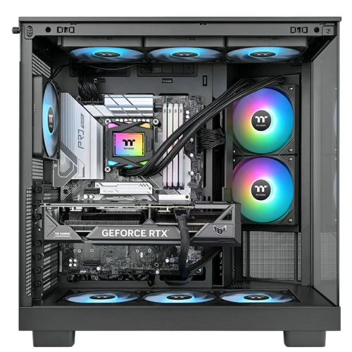 Thermaltake LA240 ARGB Sync AIO Liquid CPU Cooler, 240mm Radiator, 2x 120mm aRGB Pre-Installed Fans, 2500 RPM Fan Speed, 79.3 CFM Fan Airflow, Copper Water Block - Image 4