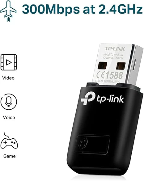 TP-Link TL-WN823N N300 Mini USB Wireless WiFi Network Adapter - Image 2