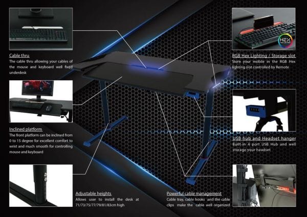 Twisted Minds GDTS-4 RGB Gaming Table Black/red - Image 5