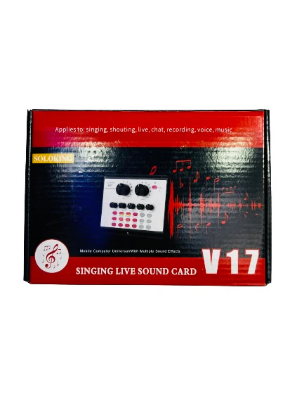 V17 Portable Audio Mixer Interface, Bluetooth Sound Card for Live Streaming, 3.5mm Mic Jack for Guitar, Compatible with iOS/Android/Windows/PC/Tablet - Image 2