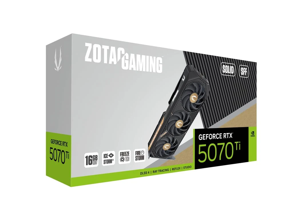 ZOTAC Gaming GeForce RTX 5070 Ti Solid SFF Graphics Card - Black | 16 GB | DLSS 4 | GDDR7 | 256 bit | IceStorm 2.0 Advanced Cooling | 8960 CUDA Cores | Triple Fan | White LED | ZT-B50710D3-10P - Image 8